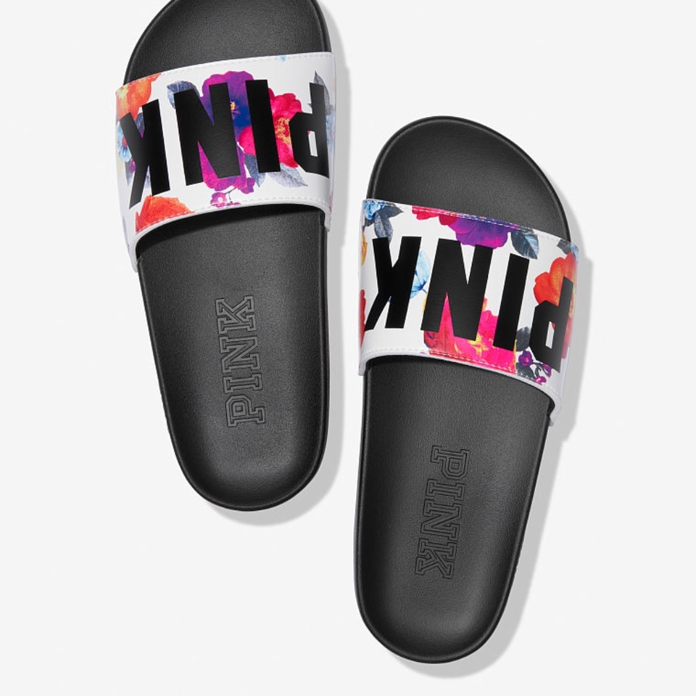 Victoria secret PINK Floral Slides large